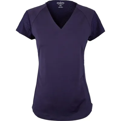 Womens Short Sleeve No Collar Top