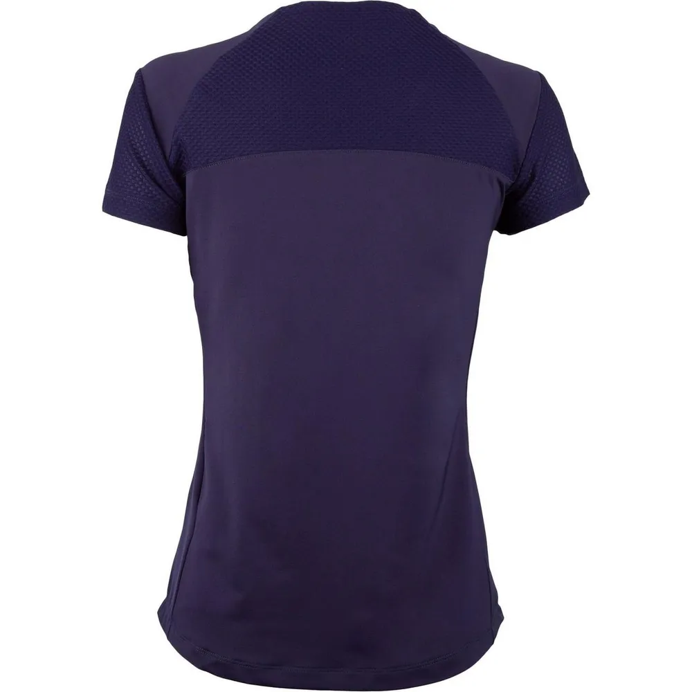 Womens Short Sleeve No Collar Top