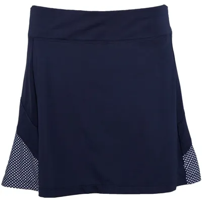 Womens Mircodot Print Flounce Skort