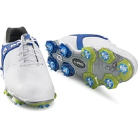 Mens Tour S Spiked Golf Shoe - WHT/BLU