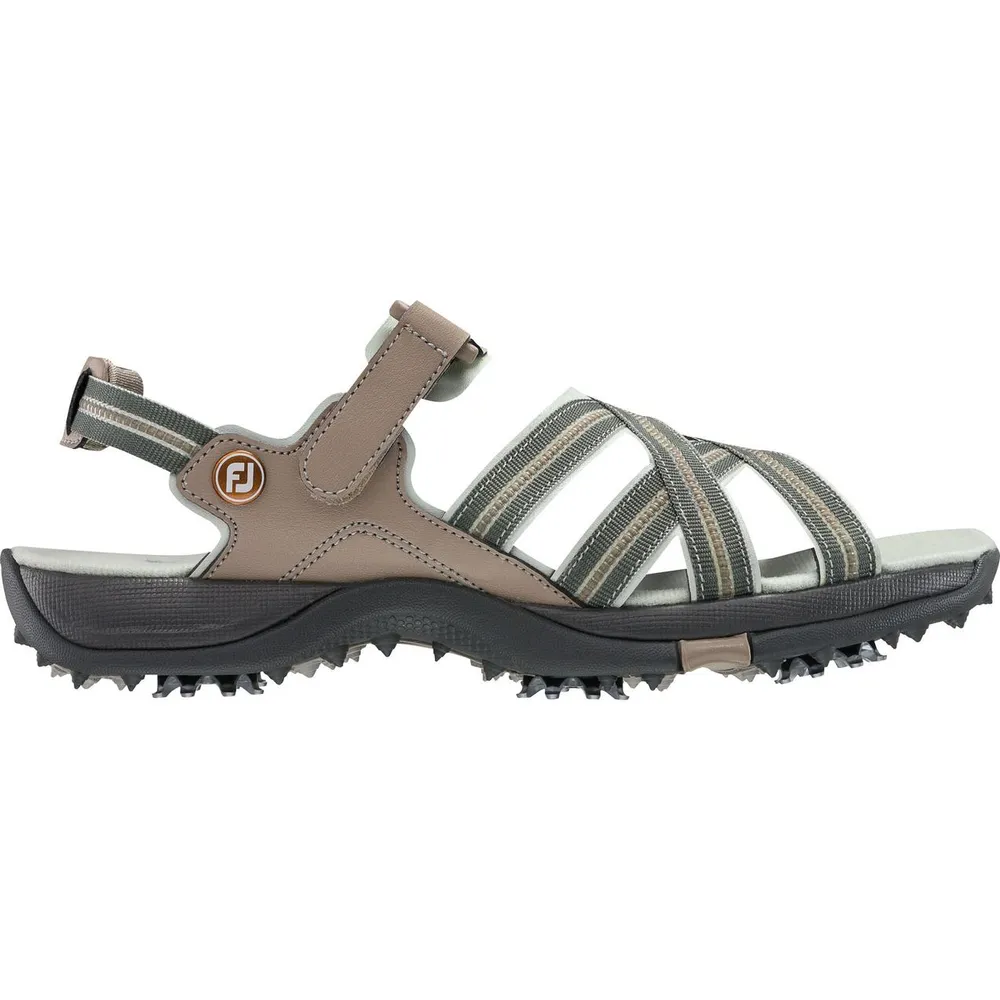 Women's Webbing Spiked Golf Sandal - Tan