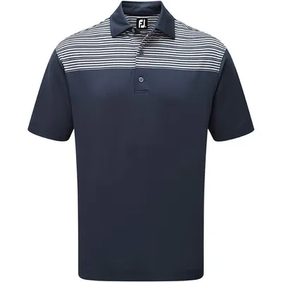 Men's Raglan Lisle Chest Stripe Short Sleeve Polo