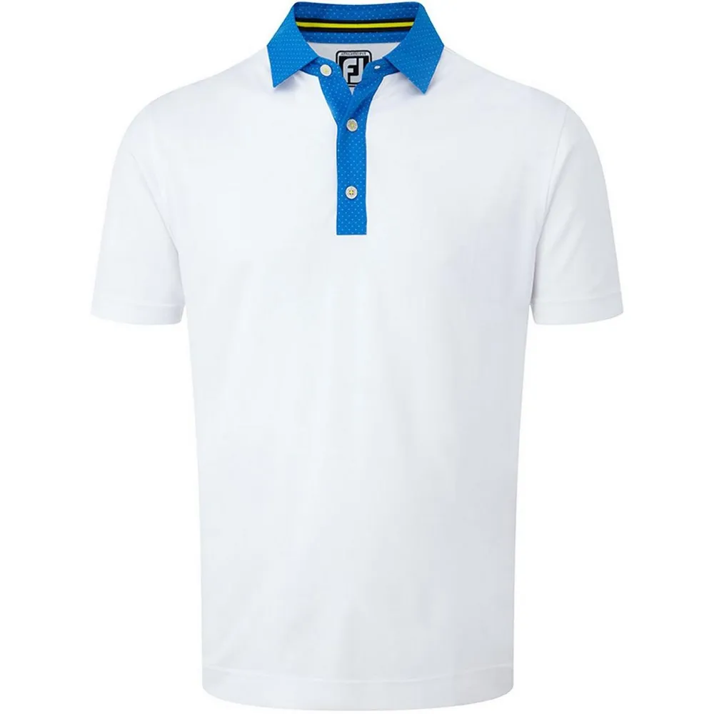 Men's Pique Polka Dot Collar Short Sleeve Polo