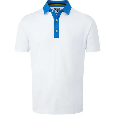 Men's Pique Polka Dot Collar Short Sleeve Polo