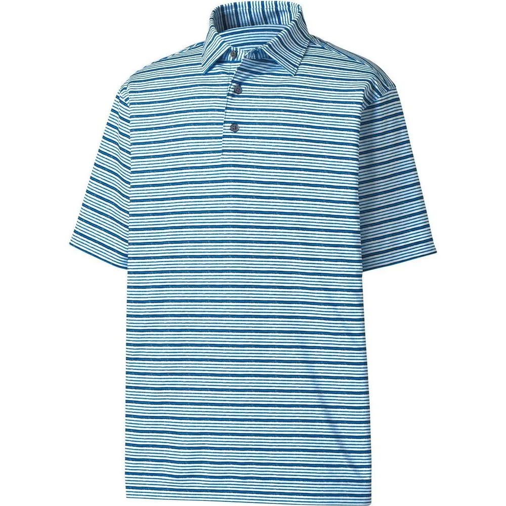 Men's Lisle Space Dye Stripe Short Sleeve Polo