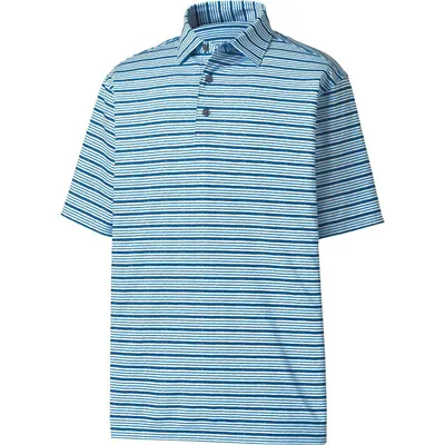 Men's Lisle Space Dye Stripe Short Sleeve Polo