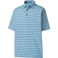 Men's Lisle Space Dye Stripe Short Sleeve Polo