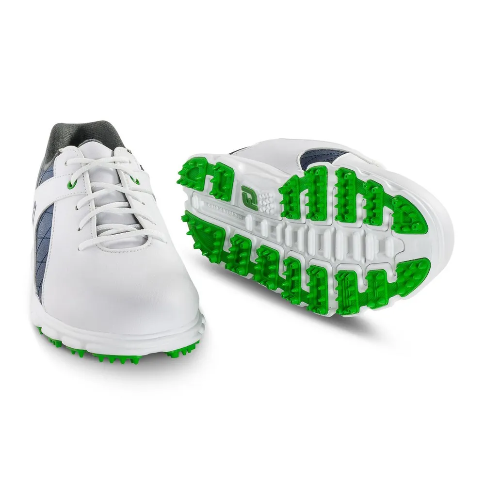 Junior Pro SL Spikeless Golf Shoe - WHT/BLU/GRN