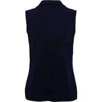 Women's Sleeveless Print Colour Block Polo