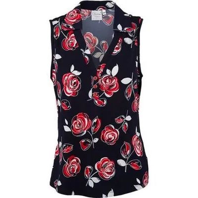 Women's Sleeveless Print Polo