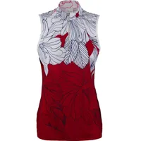 Women's Sleeveless Print Mock Top