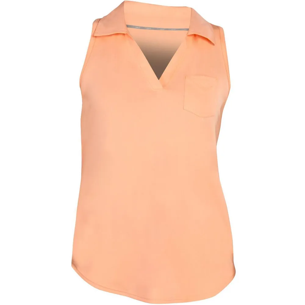 Women's Pocket Cutaway Sleeveless Polo