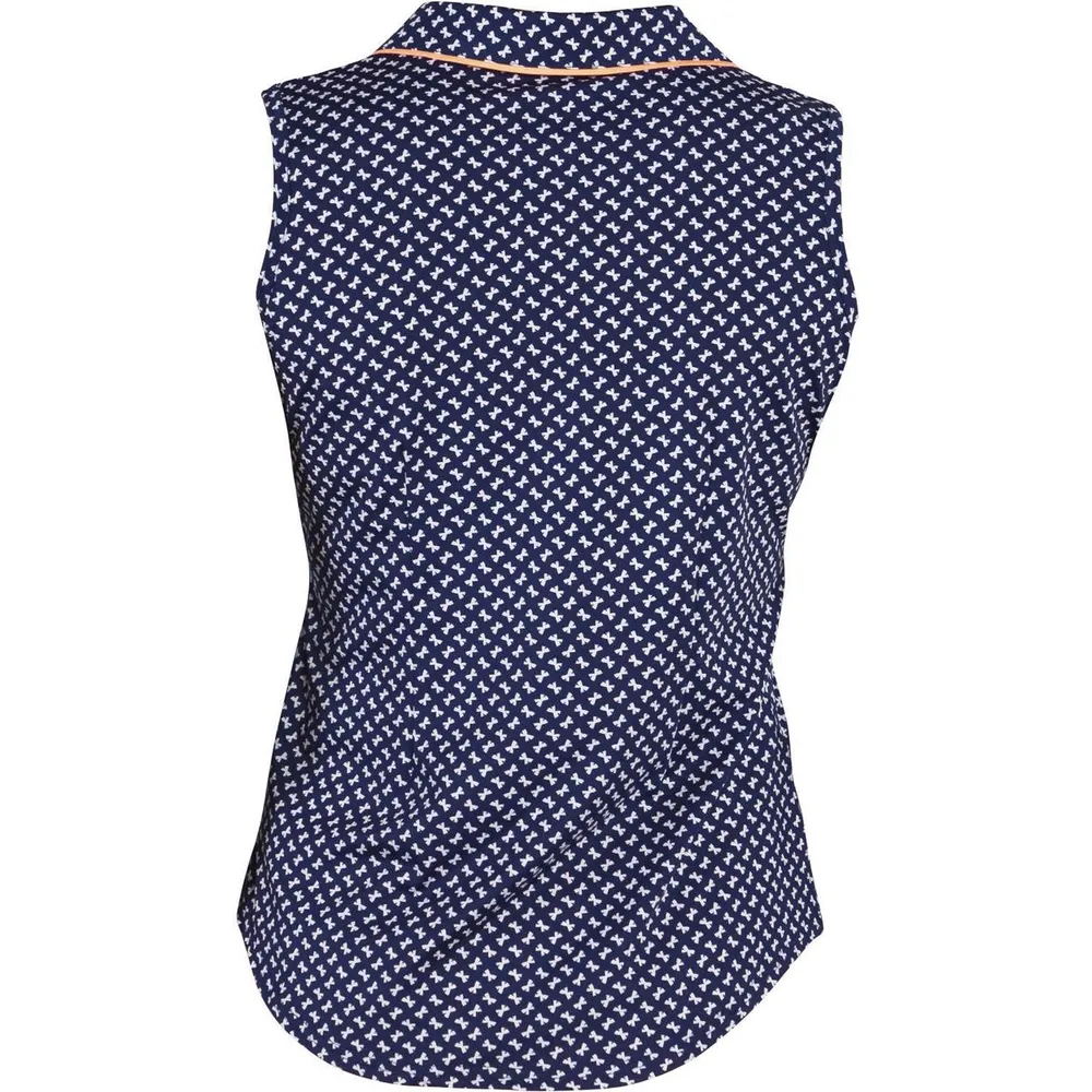 Women's Johnny Collar Sleeveless Polo