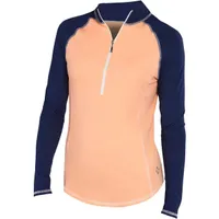 Women's Piped Long Sleeve Mock Top