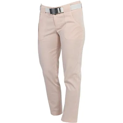 Women's Belted Seersucker Cropped Pant