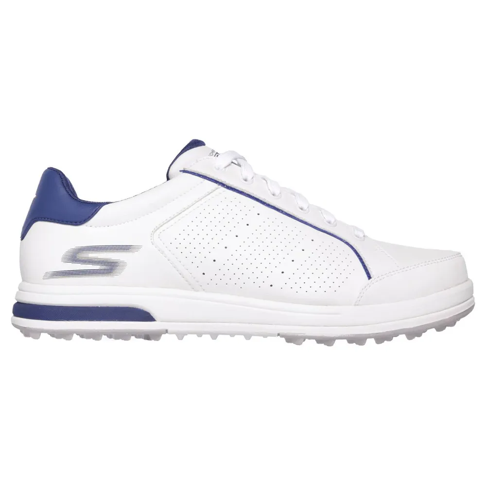 Men's Go Drive Relaxed Fit Spikeless Golf Shoe- WHT/NVY