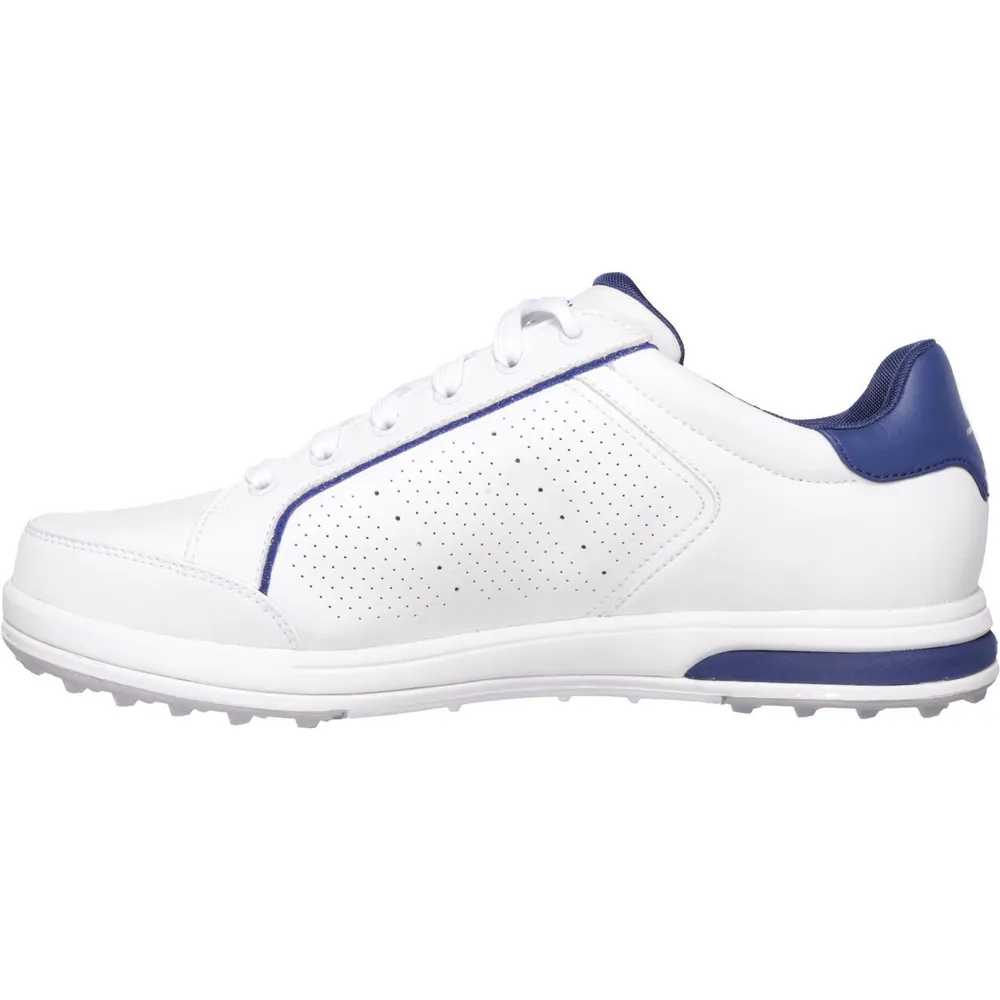 Men's Go Drive Relaxed Fit Spikeless Golf Shoe- WHT/NVY