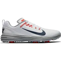 Men's Lunar Command 2 Spiked Golf Shoe - WHT/NVY/ORG