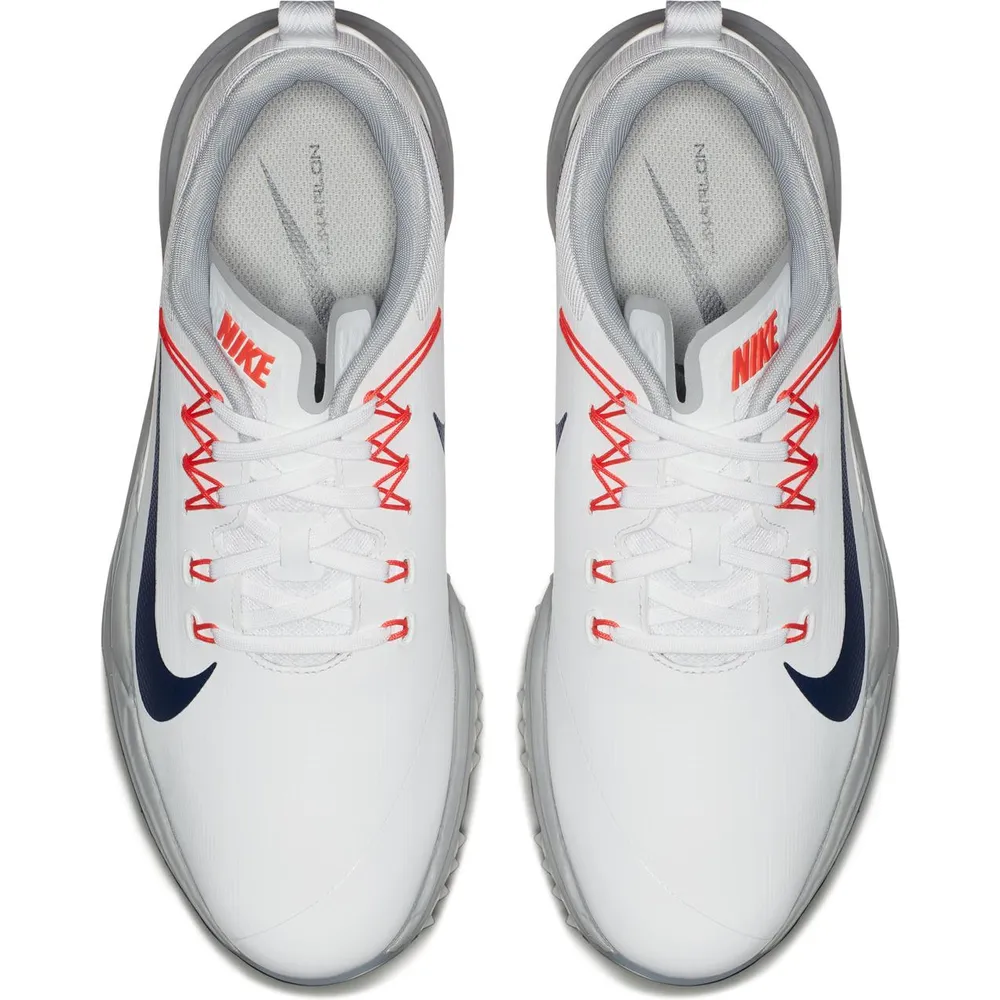 Men's Lunar Command 2 Spiked Golf Shoe - WHT/NVY/ORG