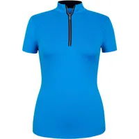 Women's Calvary Pintuck Short Sleeve Quarter Zip Mock Top