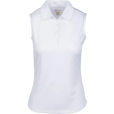 Women's Embossed Dot Sleveeless Polo