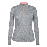 Women's Athens Printed UPF 50 Quarter Zip Long Sleeve Mock Top