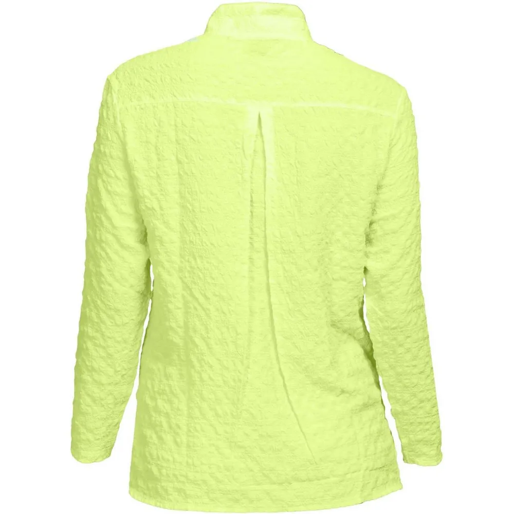 Women's Button Front Pucker Up Long Sleeve Jacket