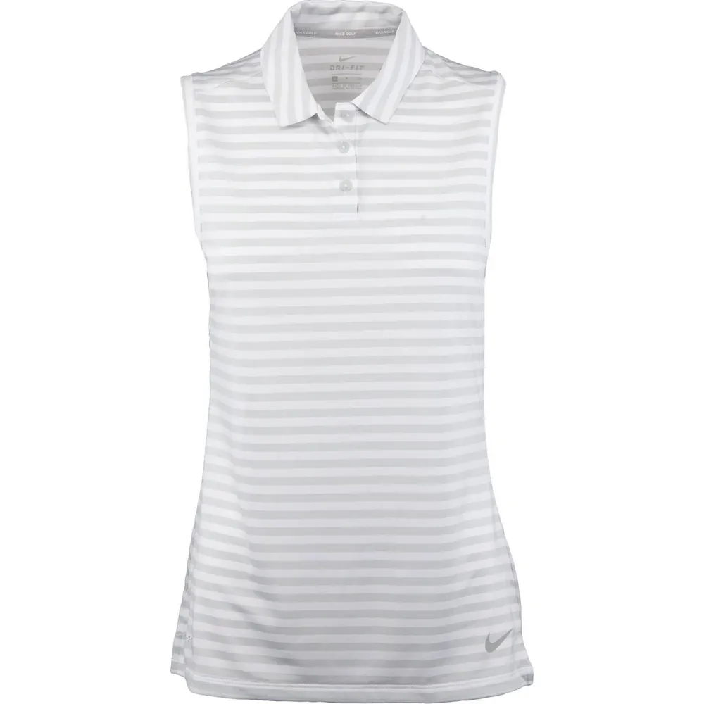 Women's Dry Striped Sleeveless Polo