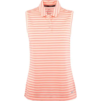 Women's Dry Striped Sleeveless Polo