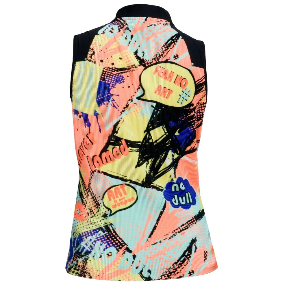 Women's Sleeveless Crunch Never Tamed Printed Halter Top