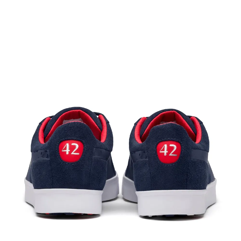 Men's Suede G Ryder US Spikeless Golf Shoe - Navy/Red/White