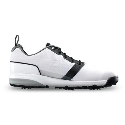 Men's Contour Fit Spiked Golf Shoe - White/Black