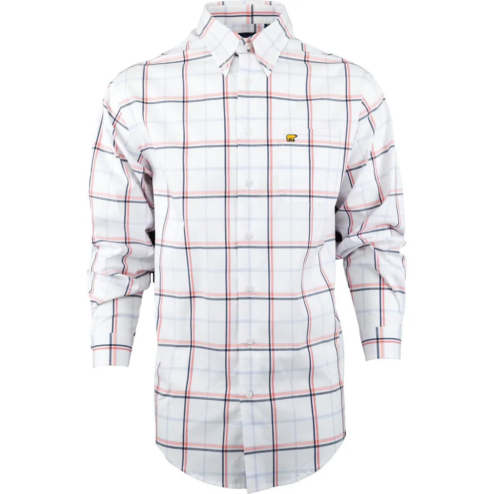 Men's Enlarged Plaid Woven Long Sleeve Shirt