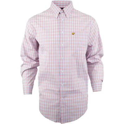 Men's Gingham Woven Long Sleeve Shirt