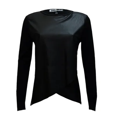 Women's Traveluxe Faux Leather Long Sleeve Top