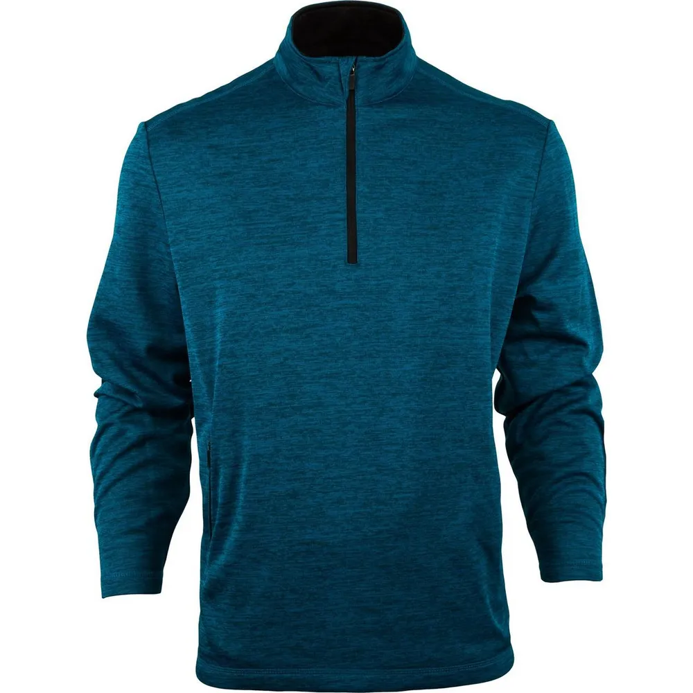 Men's Water Repellent Spacedye Heathered Fleece 1/4 Zip Pullover