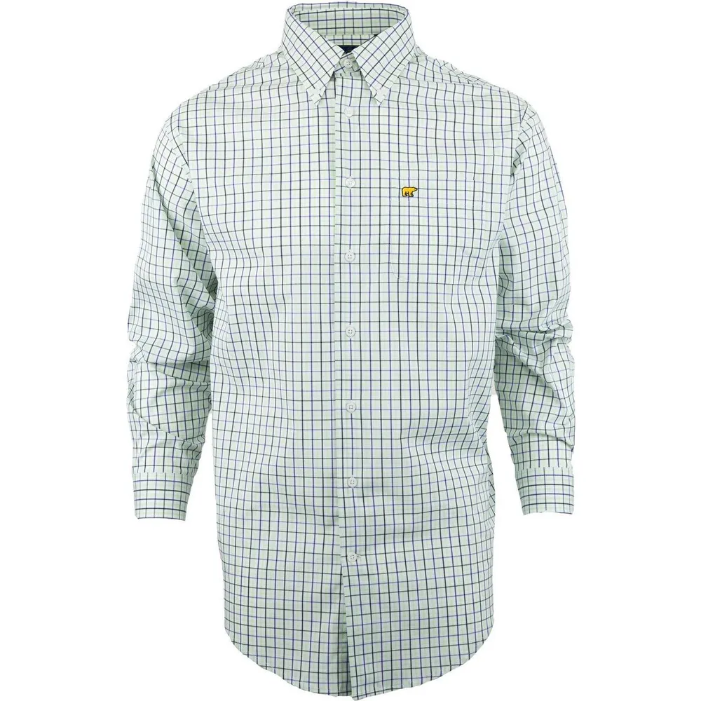 Men's Woven Micro Plaid Long Sleeve Shirt