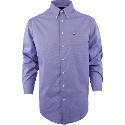 Men's Woven Checkerboard Plaid Long Sleeve Shirt