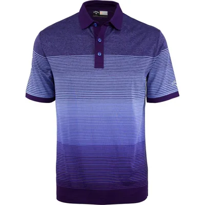 Men's Cooling Engineered Space Dye Stripe Short Sleeve Polo