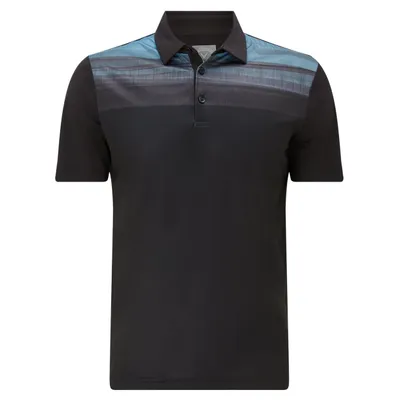 Men's Cooling Textured Modern Print Short Sleeve Polo