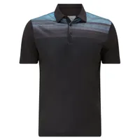 Men's Cooling Textured Modern Print Short Sleeve Polo