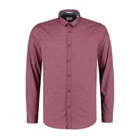 Men's Diamond Dot Stretch Poplin Woven Long Sleeve Shirt