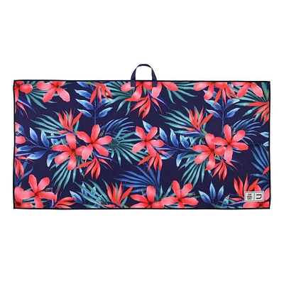 Microfiber Tour Golf Towel - Cyan Floral