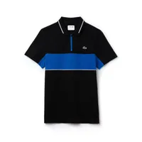 Men's Contrast Bands Technical Pique Short Sleeve Polo