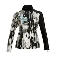 Women's Half Zip Camo Printed Long Sleeve Top