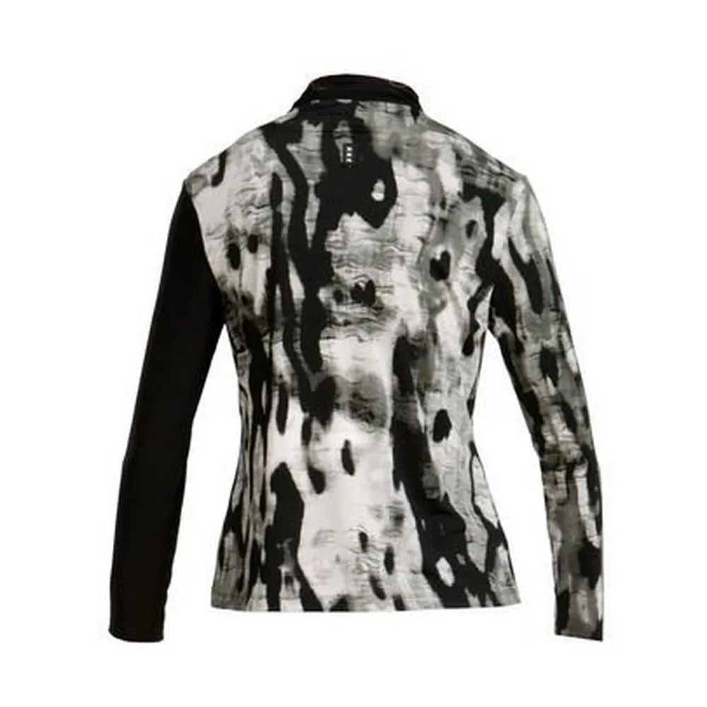 Women's Half Zip Camo Printed Long Sleeve Top