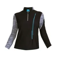 Women's Half Zip Embellished Long Sleeve Top