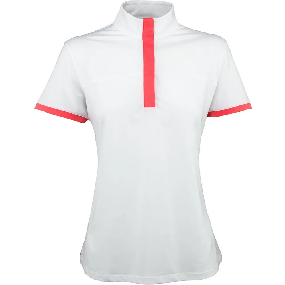 Women's Snap Mock Neck Short Sleeve Polo