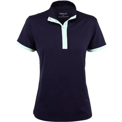 Women's Snap Mock Neck Short Sleeve Polo