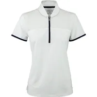 Women's Fashion Zip Mock Neck Short Sleeve Polo